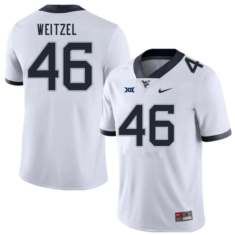 NCAA Men's Trace Weitzel West Virginia Mountaineers White #46 Nike Stitched Football College Authentic Jersey FH23U68OE